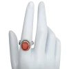 Faceted Red Onyx Sterling Silver Ring