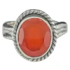Faceted Red Onyx Sterling Silver Ring