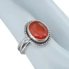 Faceted Red Onyx Sterling Silver Ring