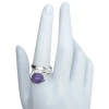 Amethyst Sterling Silver Adjustable Ring.