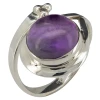 Amethyst Sterling Silver Adjustable Ring.