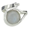 Moonstone Sterling Silver Adjustable Ring.