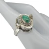 Malachite Sterling Silver Poison Ring
