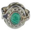 Malachite Sterling Silver Poison Ring
