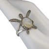 Moonstone Sterling Silver Sea Turtle Ring
