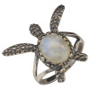 Moonstone Sterling Silver Sea Turtle Ring