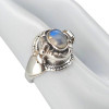 Oval Moonstone Locket / Poison Sterling Silver Ring