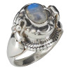 Oval Moonstone Locket / Poison Sterling Silver Ring