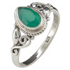 Faceted Green Onyx Sterling Silver Ring