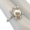 Radiant Pearl Bloom Sterling Silver Ring