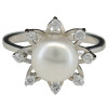 Radiant Pearl Bloom Sterling Silver Ring