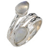 Teardrop Moonstone Statement Sterling Silver Ring