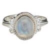 Vintage Scrollwork Moonstone Sterling Silver Ring