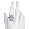Teardrop Blue Lace Agate Rope Sterling Silver Ring