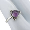 Triangle-Shaped Amethyst Sterling Silver Ring