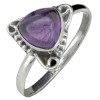 Triangle-Shaped Amethyst Sterling Silver Ring