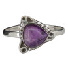 Triangle-Shaped Amethyst Sterling Silver Ring