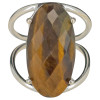 Intertwined Band Faceted Tiger Eye Sterling Silver Ring