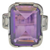 Statement Faceted Rectangular Amethyst Sterling Silver Ring