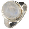 Moonstone Detailed Border Sterling Silver Ring