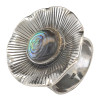 Abalone Floral Sterling Silver Ring