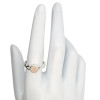 Faceted Rose Quartz Woven-Style Sterling Silver Ring