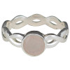 Faceted Rose Quartz Woven-Style Sterling Silver Ring