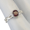 Faceted Garnet Woven-Style Sterling Silver Ring