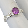 Faceted Amethyst Woven-Style Sterling Silver Ring