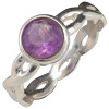 Faceted Amethyst Woven-Style Sterling Silver Ring