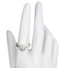 Faceted Blue Topaz Woven-Style Sterling Silver Ring