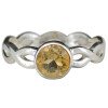Faceted Citrine Woven-Style Sterling Silver Ring
