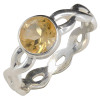 Faceted Citrine Woven-Style Sterling Silver Ring