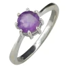 Faceted Amethyst Sterling Silver Ring