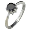Faceted Black Onyx Sterling Silver Ring