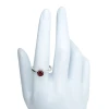 Faceted Garnet Sterling Silver Ring