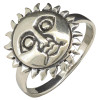 Sun Face Sterling Silver Ring