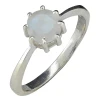 Faceted Moonstone Sterling Silver Ring