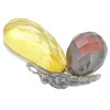 Faceted Multicolor Amber Butterfly Pendant