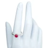 Faceted Composite Ruby Sterling Silver Ring
