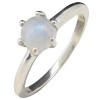Moonstone Prong Set Sterling Silver Ring