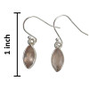 Faceted Rose Quartz Marquise Sterling Silver Hook Earrings