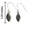 Labradorite Marquise Sterling Silver Hook Earrings