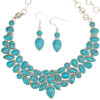 Howlite Multi-Shape Sterling Silver Necklace and Earrings Set
