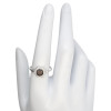 Faceted Garnet Scrollwork Sterling Silver Ring