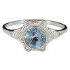 Faceted Blue Topaz Scrollwork Sterling Silver Ring