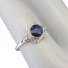 Faceted Composite Sapphire Scrollwork Sterling Silver Ring
