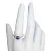 Faceted Composite Sapphire Scrollwork Sterling Silver Ring