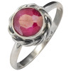 Faceted Composite Ruby Sterling Silver Ring