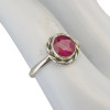 Faceted Composite Ruby Sterling Silver Ring